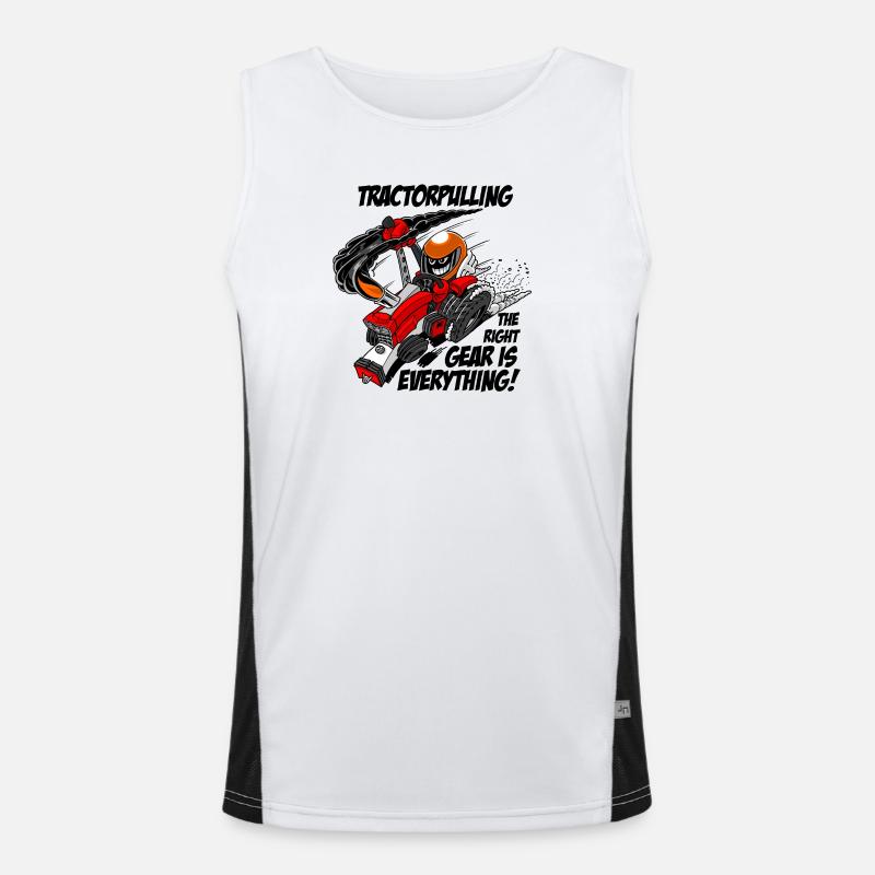 0966 tractor pulling Men's Functional Contrast Tank Top 