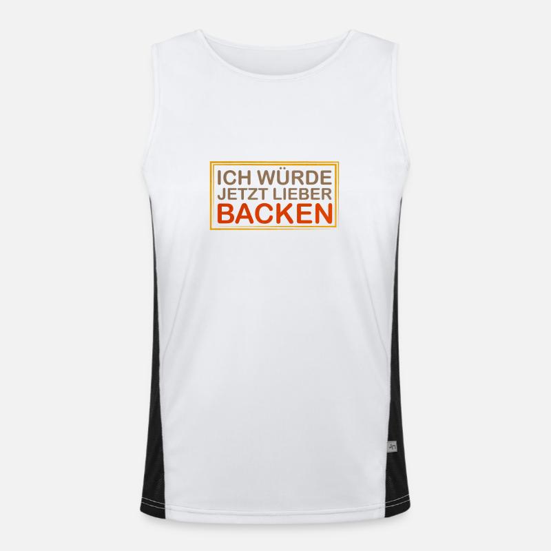 Ich Würde Jetzt Lieber Backen Funktionelles Kontrast-Tank Top für Männer 