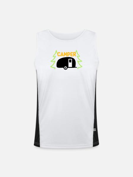 Camper - ready for vacation - Men's Functional Contrast Tank Top  - white/black