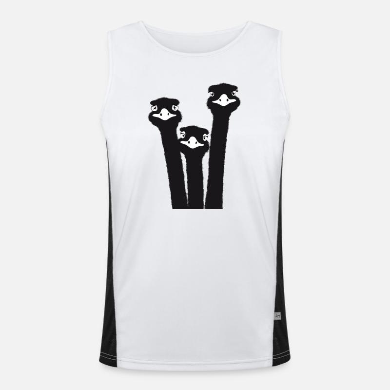 Nandu, ostrich head, emu, ostrich Men's Functional Contrast Tank Top 