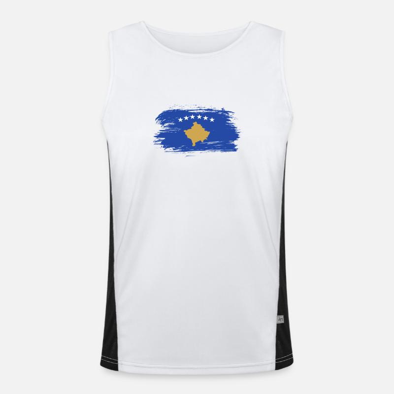 Kosovo Flaggen Design / Geschenkidee Funktionelles Kontrast-Tank Top für Männer 