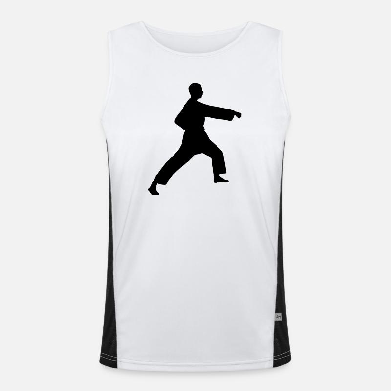 Punsch Karate oder Teakwondo Punsch - Funktionelles Kontrast-Tank Top für Männer  - Weiß/Schwarz