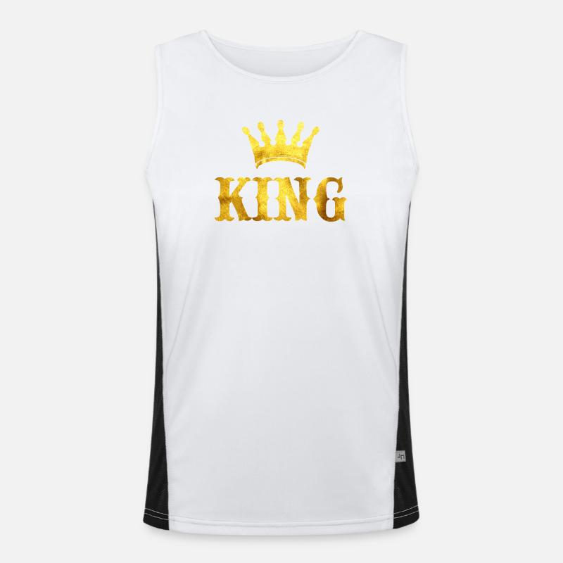 King Crown - Men's Functional Contrast Tank Top  - white/black