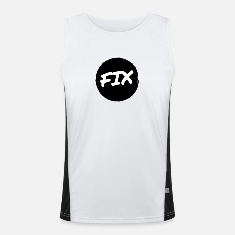 Fix - 100% secure, fix hoit Oida ;-) - Men's Functional Contrast Tank Top  - white/black