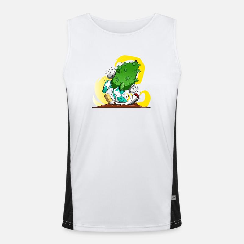 Smoke weed, not cigarettes Men's Functional Contrast Tank Top 