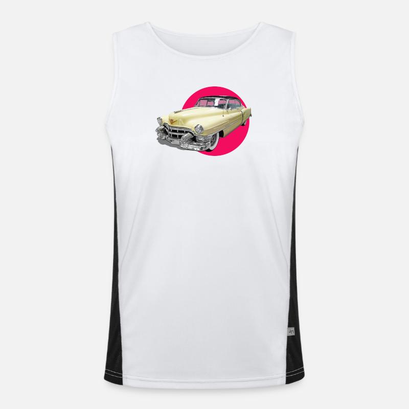 youngtimer auto liebe cadi chevy retro car oldtime Funktionelles Kontrast-Tank Top für Männer 