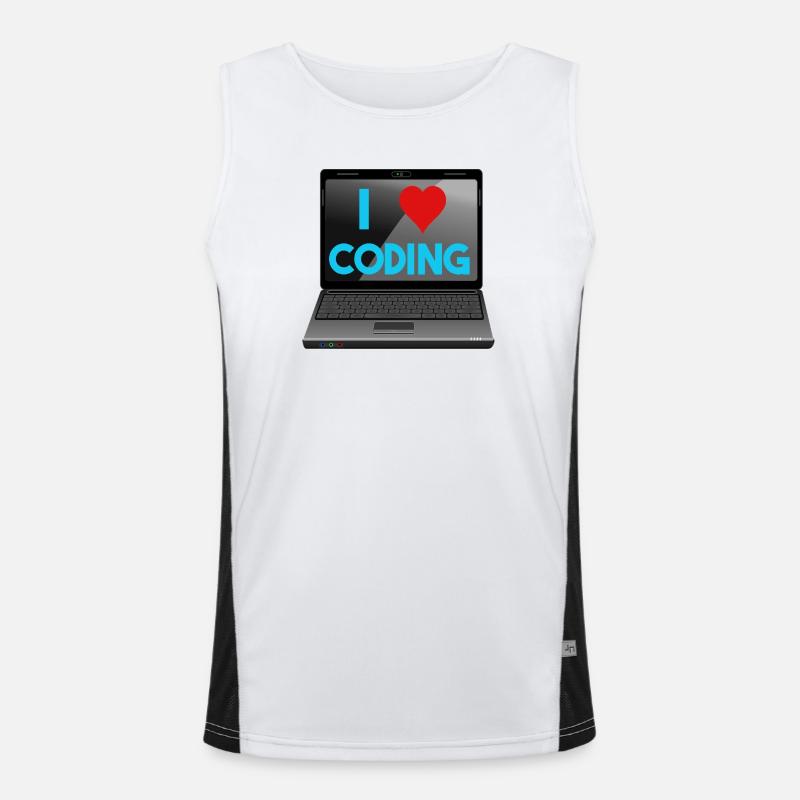 Programmieren, Programmierer, Informatiker - Funktionelles Kontrast-Tank Top für Männer  - Weiß/Schwarz