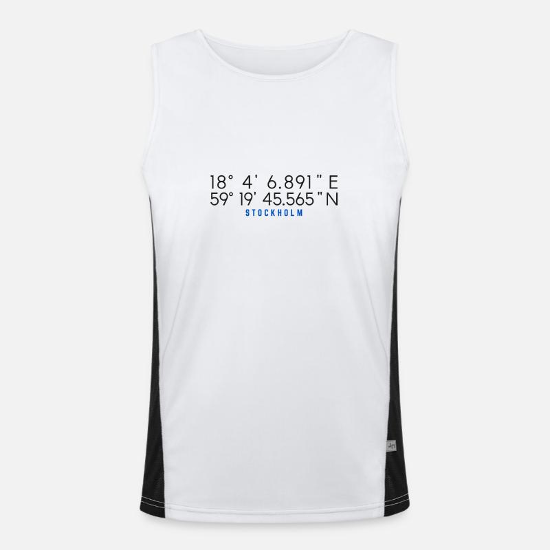 Stockholm Coordinates Chart - Men's Functional Contrast Tank Top - white/black