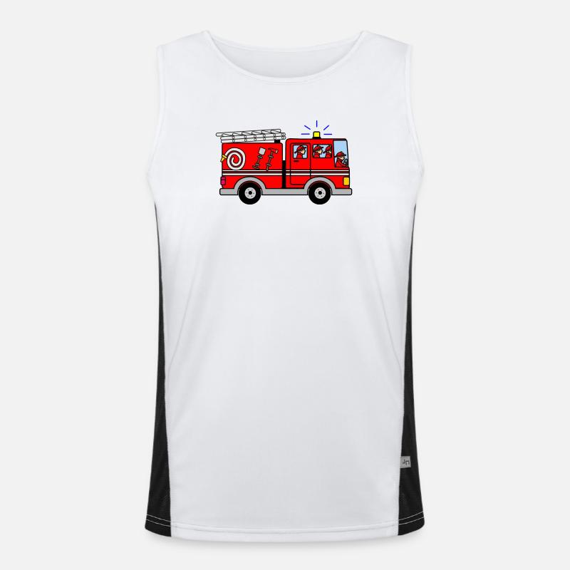Fire engine with wailing siren Men's Functional Contrast Tank Top 