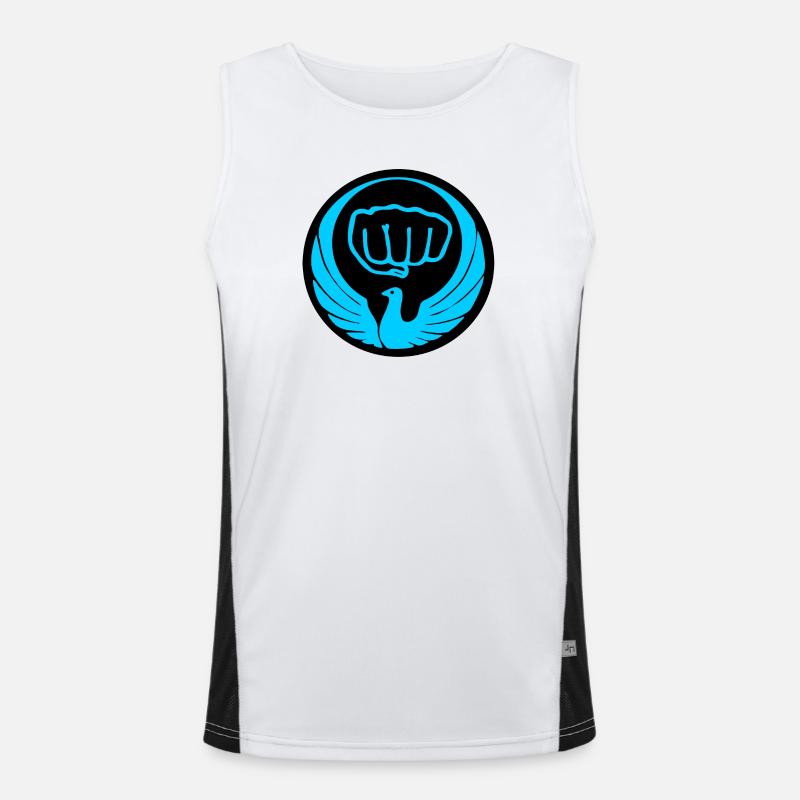 Wado pigeon emblem logo blue Men's Functional Contrast Tank Top 