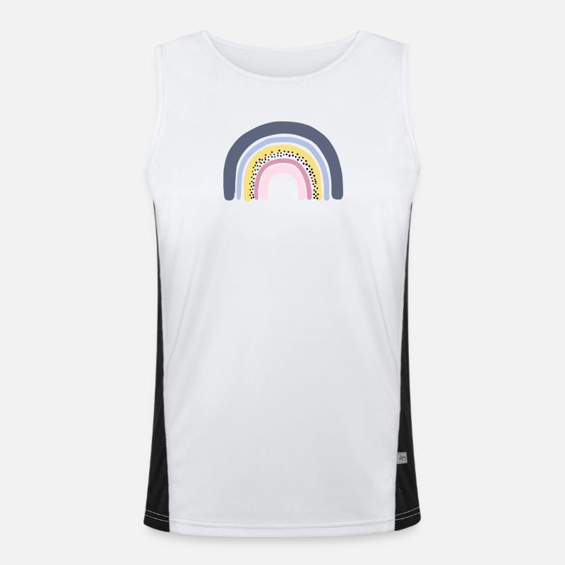 Regenbogen pastell Funktionelles Kontrast-Tank Top für Männer 