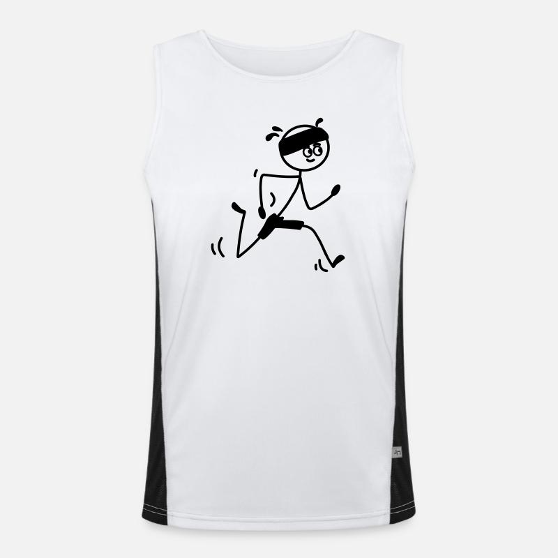 Läufer jung oder Mann mit Schweißband Funktionelles Kontrast-Tank Top für Männer 