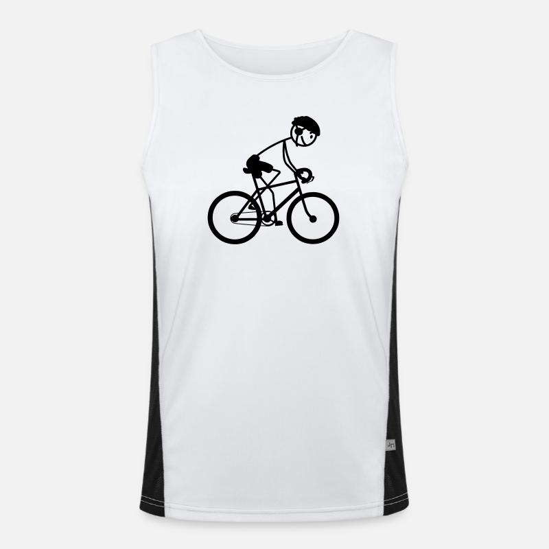 Jung oder Mann auf dem Fahrrad Funktionelles Kontrast-Tank Top für Männer 
