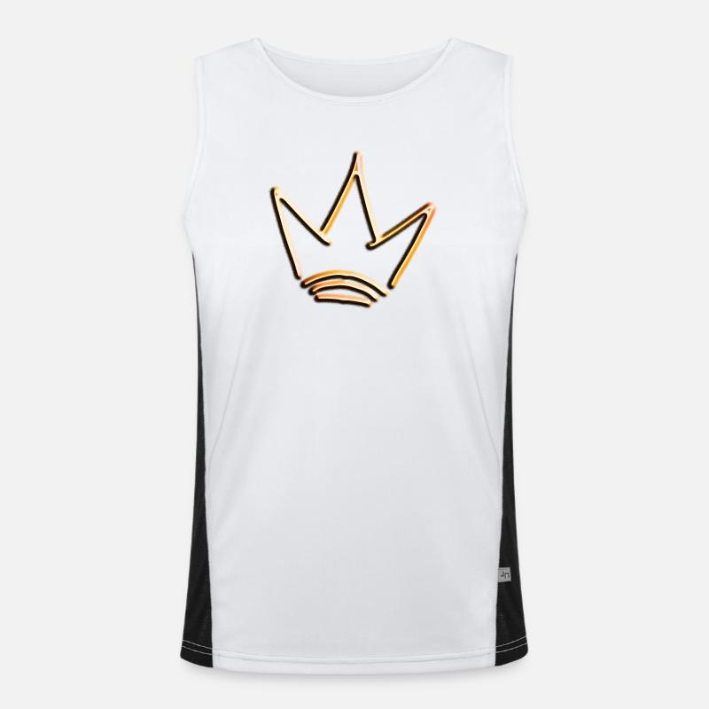 Crown gold red with shadow, simple, isolated Men's Functional Contrast Tank Top 
