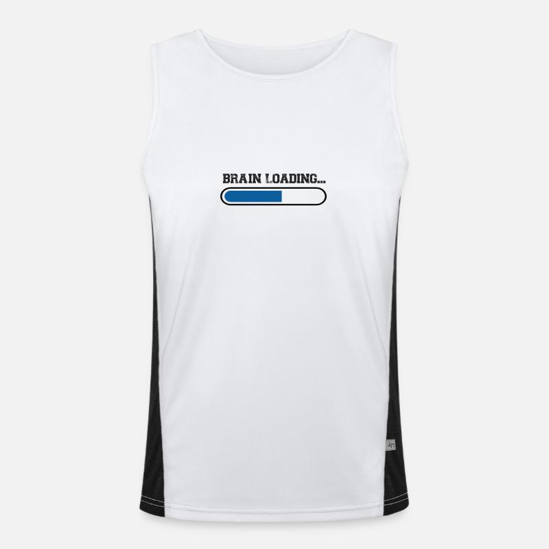 Brain at the Load – Loading Bar - Men's Functional Contrast Tank Top  - white/black