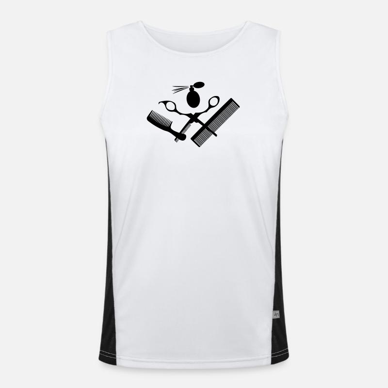 Pour salon de coiffure avec ciseaux Débardeur respirant contrasté Homme 