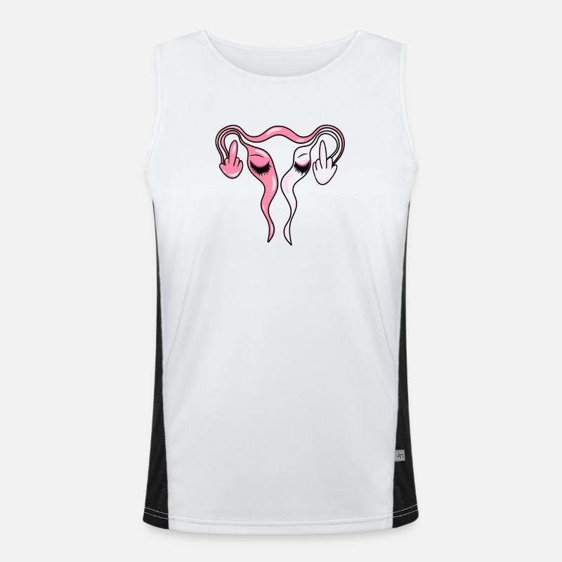 Eierstöcke / Gebärmutter mit Lashes Funktionelles Kontrast-Tank Top für Männer 