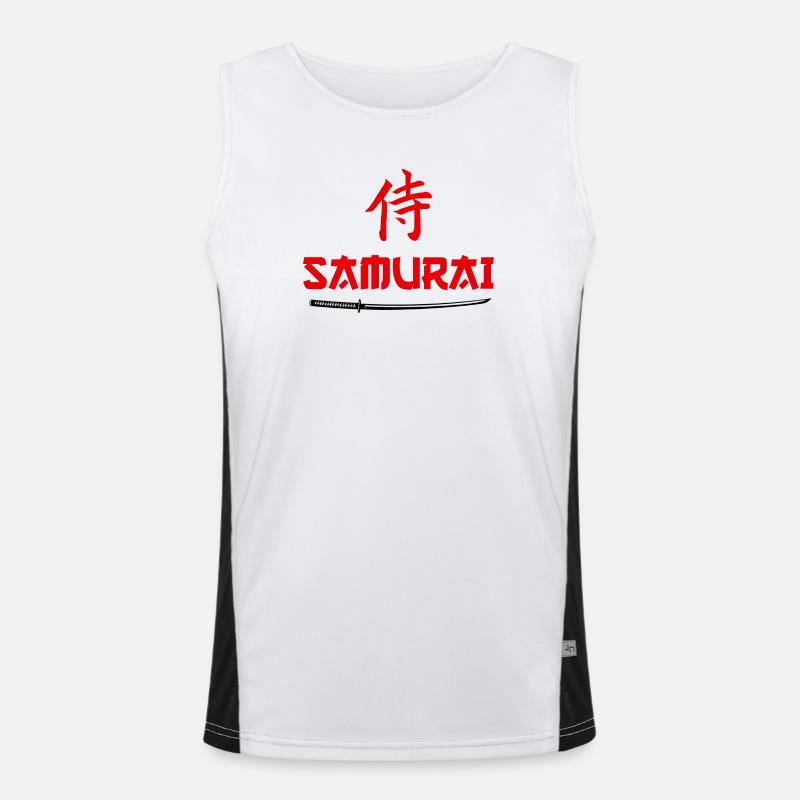 Samurai Sword Kanji - Men's Functional Contrast Tank Top  - white/black