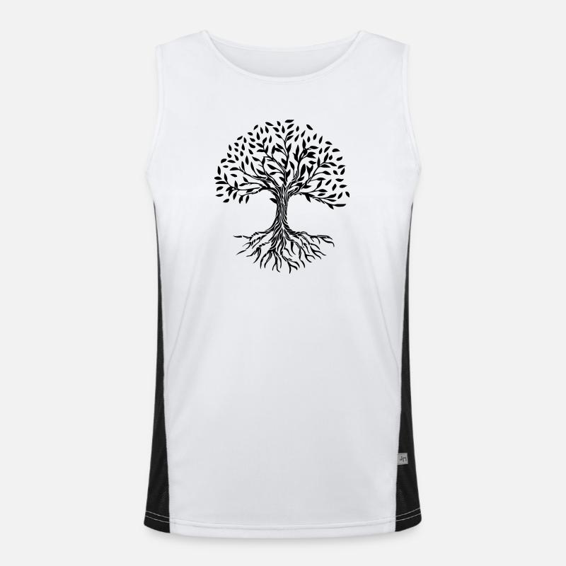 tree - Men's Functional Contrast Tank Top - white/black
