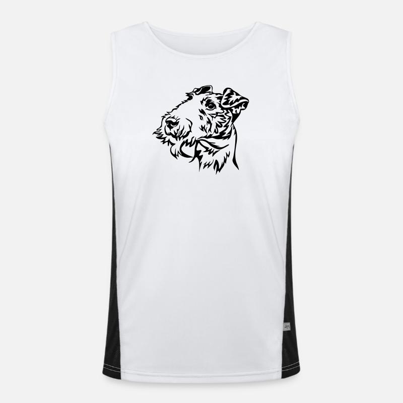 Foxterrier Kopf Funktionelles Kontrast-Tank Top für Männer 
