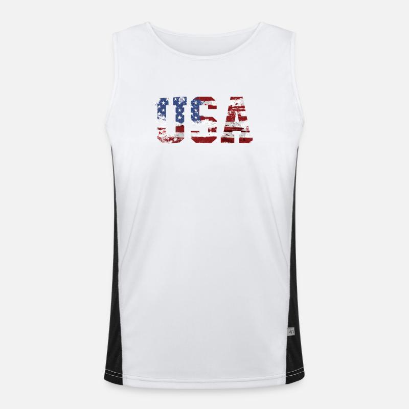 drapeau des Etats Unis Débardeur respirant contrasté Homme 