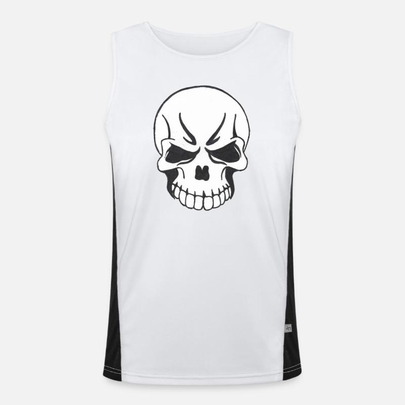 SKULL COMIC STYLE Funktionelles Kontrast-Tank Top für Männer 