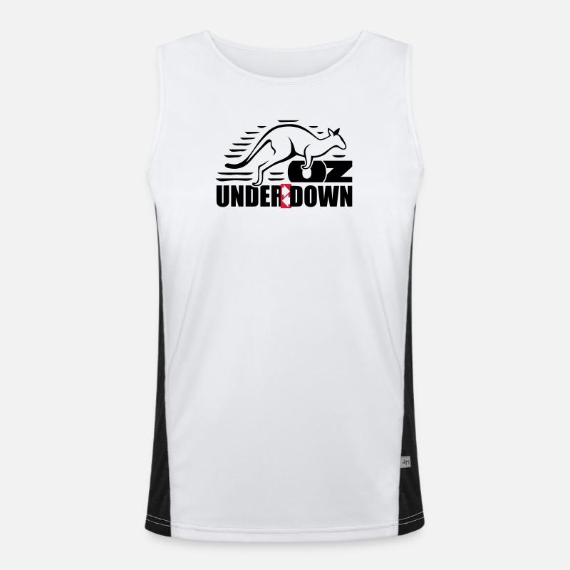 Down under - Men's Functional Contrast Tank Top  - white/black