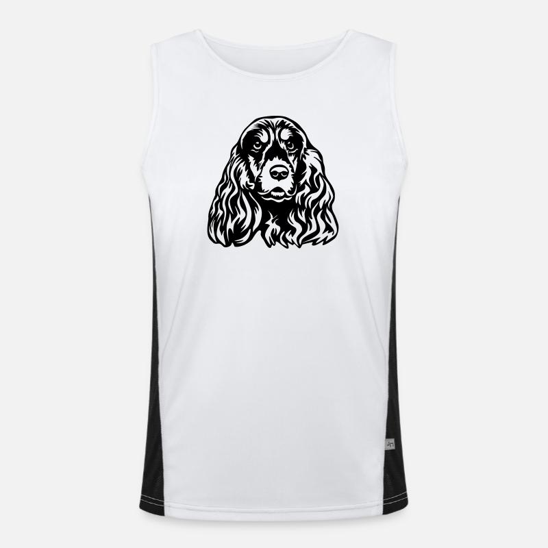 Cocker Spaniel Head Men's Functional Contrast Tank Top 