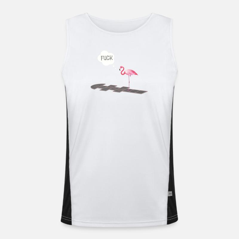 Flamingo mit einem Problem Funktionelles Kontrast-Tank Top für Männer 