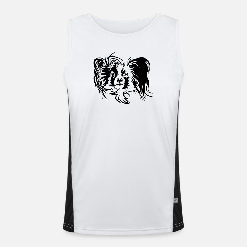 Papillon Head - Men's Functional Contrast Tank Top  - white/black