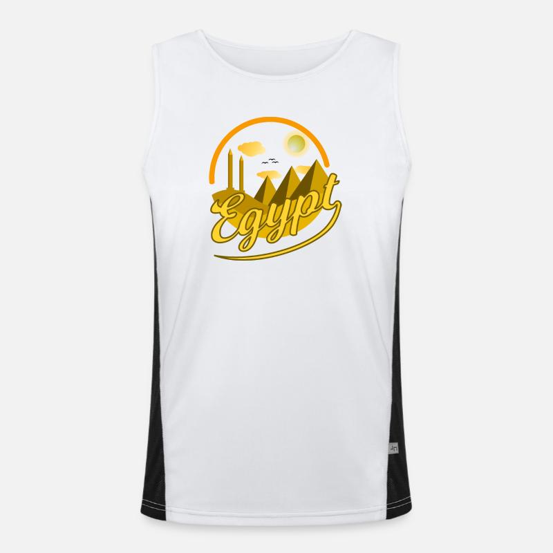 Egypt Egypt Obelisk Pyramids Cairo Gift Idea Men's Functional Contrast Tank Top 