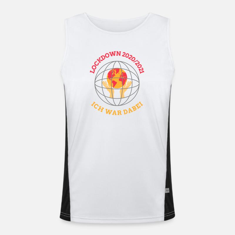 Lockdown 2020/21 – Globus und Hände Funktionelles Kontrast-Tank Top für Männer 