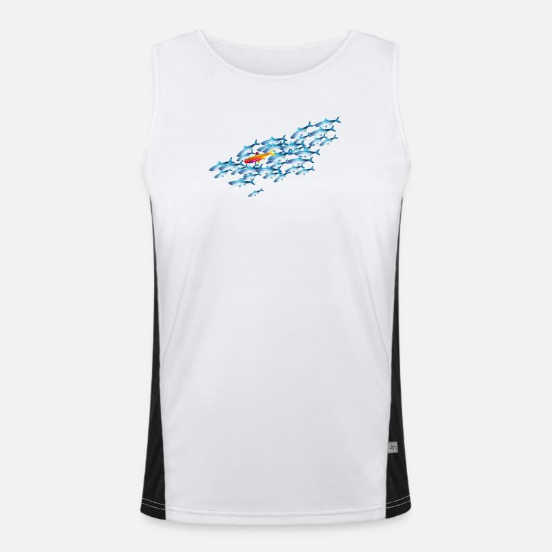 le poisson coloré dans l’essaim de poisson Débardeur respirant contrasté Homme 