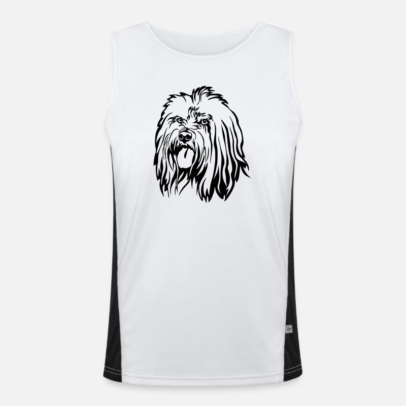 Tibet Terrier Kopf Funktionelles Kontrast-Tank Top für Männer 