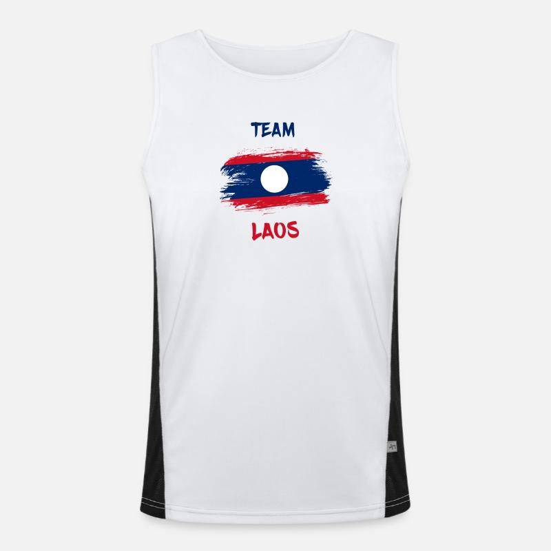 Team Laos Drapeaux Design / Cadeau Débardeur respirant contrasté Homme 