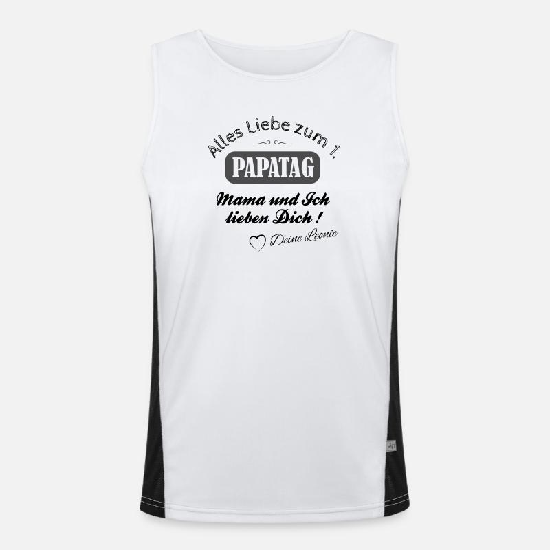 vatertag papa tag väter symbol Funktionelles Kontrast-Tank Top für Männer 