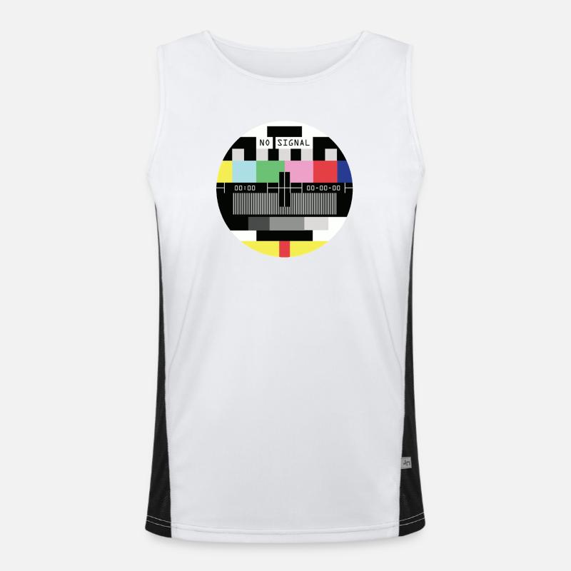 Test Pattern Pixel Art T-Shirt TV Men's Functional Contrast Tank Top 