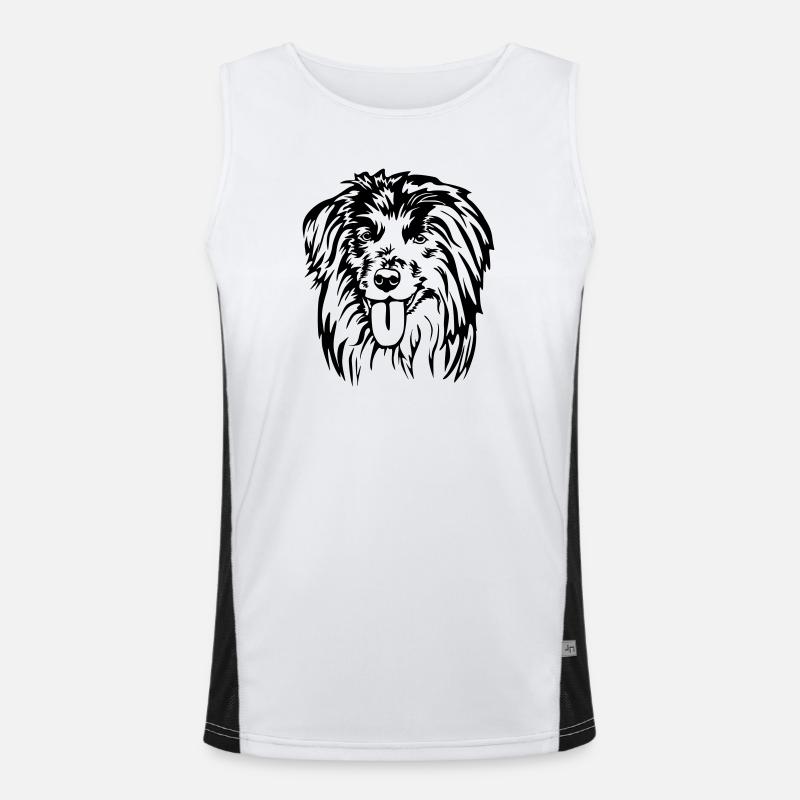 Berger des Pyrénées Kopf Funktionelles Kontrast-Tank Top für Männer 