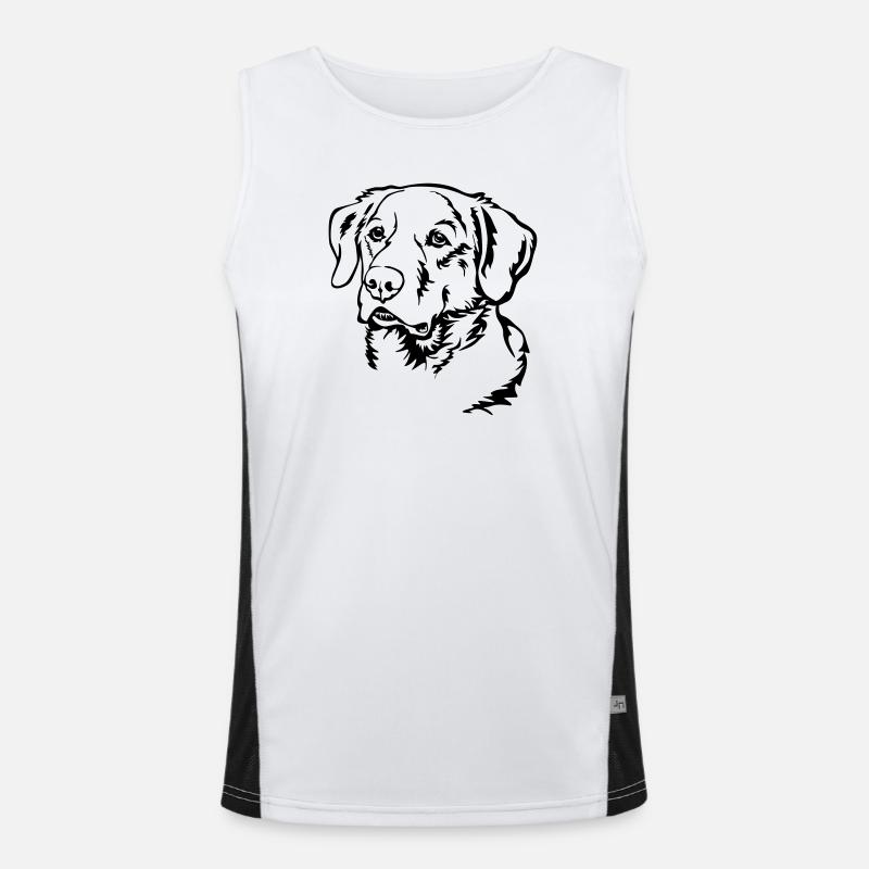 Labrador Kopf Funktionelles Kontrast-Tank Top für Männer 