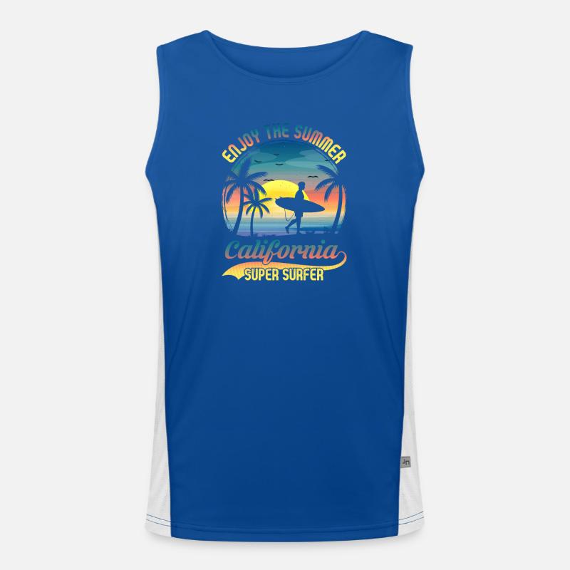 Design de plage de surf californien Débardeur respirant contrasté Homme 