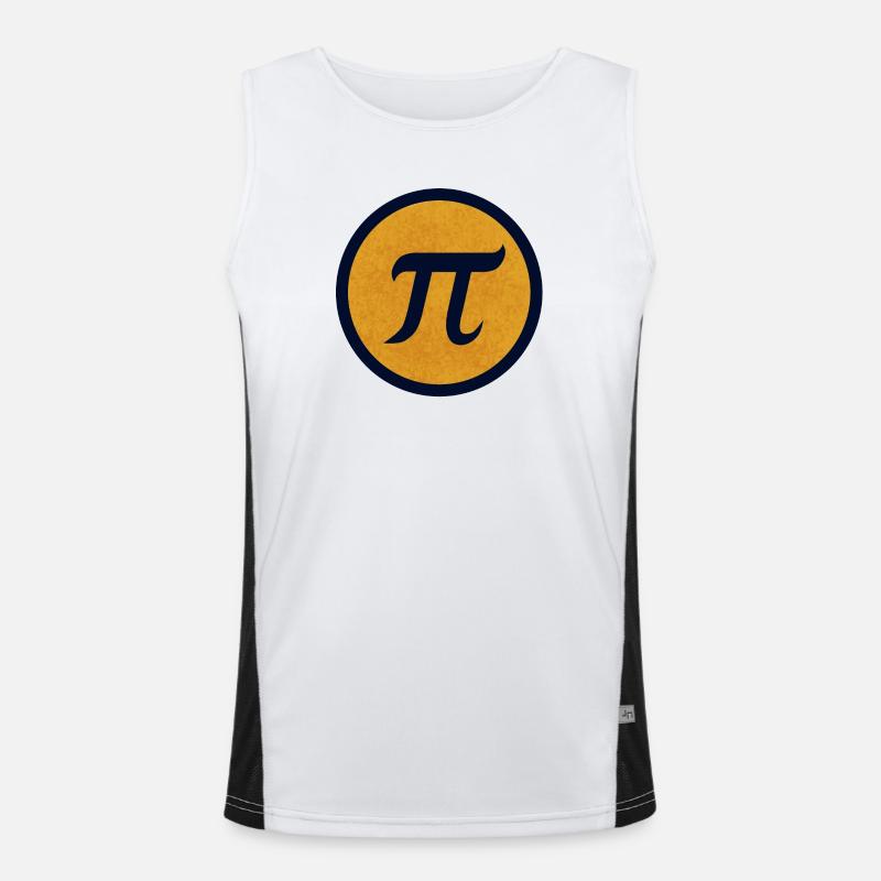 Pi-Symbol auf gelbem texturiertem Hintergrund Funktionelles Kontrast-Tank Top für Männer 