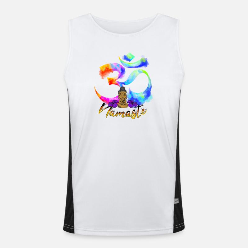 Namaste Bow Iris Buddha Men's Functional Contrast Tank Top 