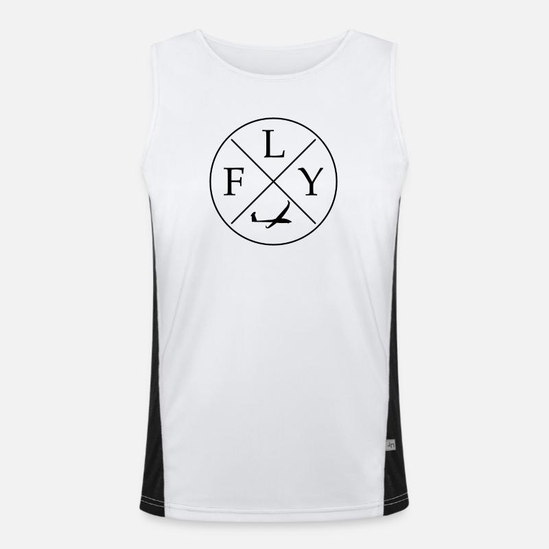 FLY Logo Glider remote control rc - Men's Functional Contrast Tank Top  - white/black