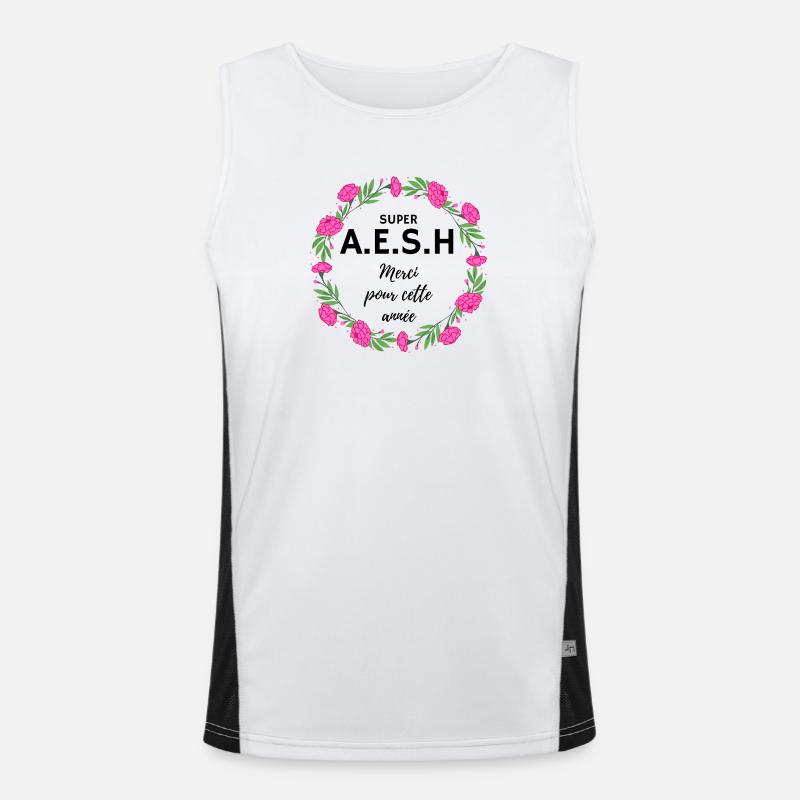 super AESH A.E.S.H. Merci pour cette année fleurs Débardeur respirant contrasté Homme 