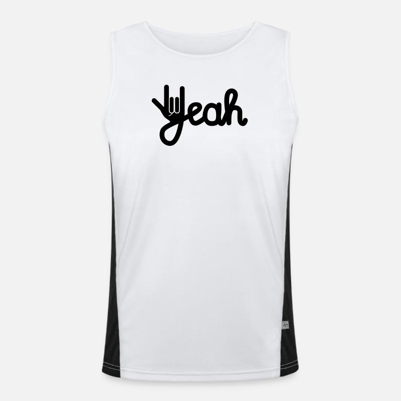 Yeah - Men's Functional Contrast Tank Top - white/black