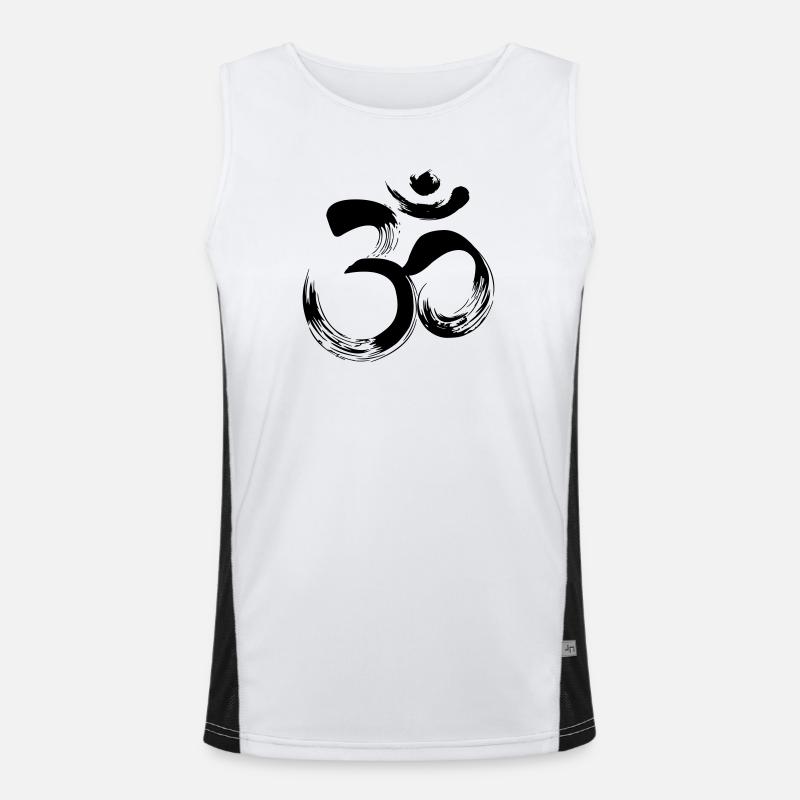 Yoga OM sanskrit Men's Functional Contrast Tank Top 
