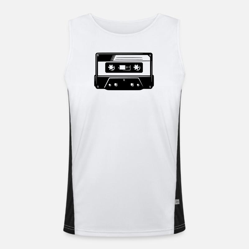 cassette - Men's Functional Contrast Tank Top - white/black