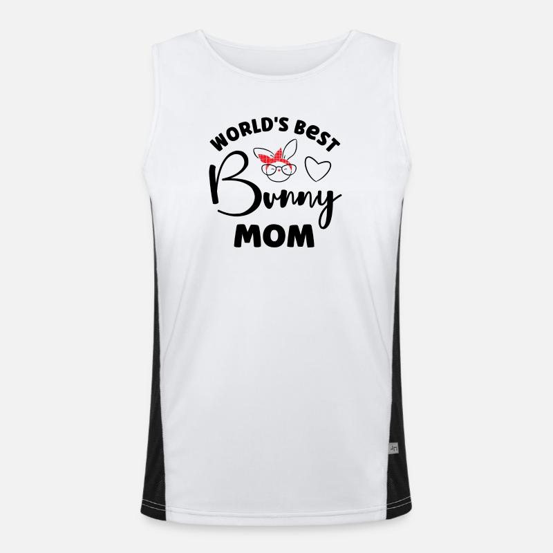 Rabbit Rabbit - Men's Functional Contrast Tank Top  - white/black