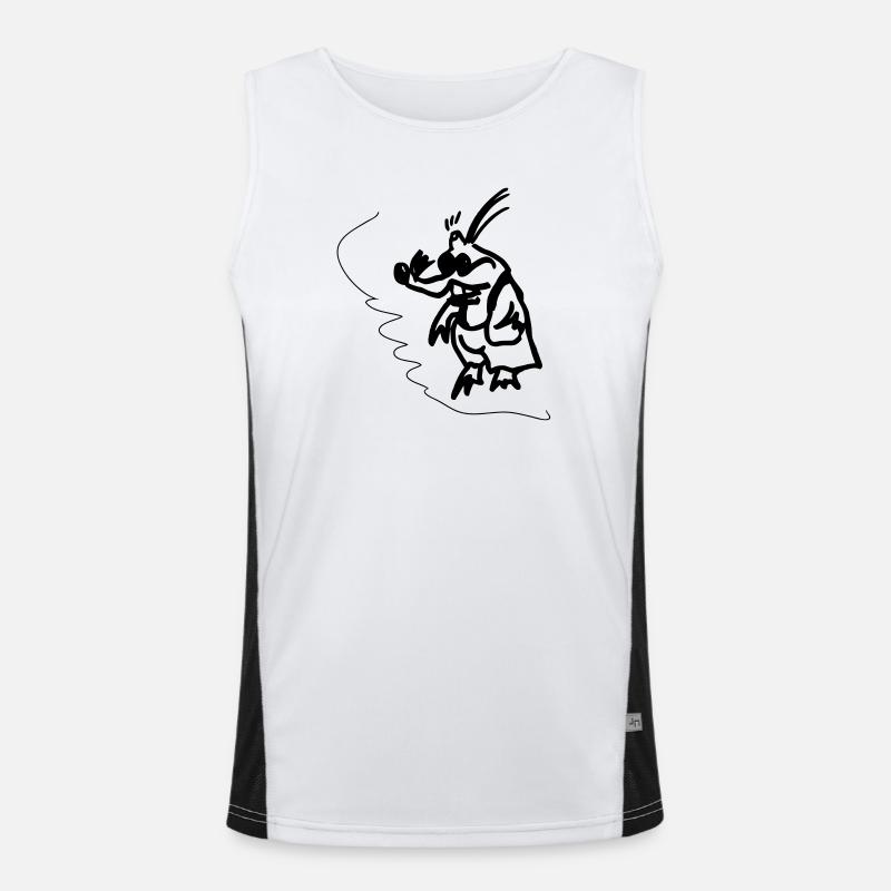 mole - Men's Functional Contrast Tank Top  - white/black