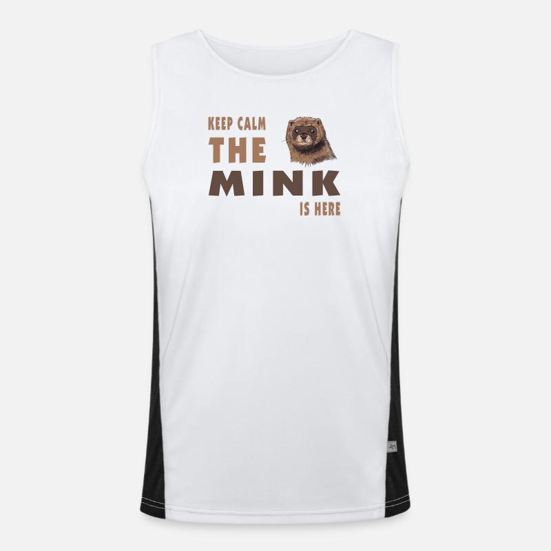 Keep Calm the Mink is Design here Men's Functional Contrast Tank Top 